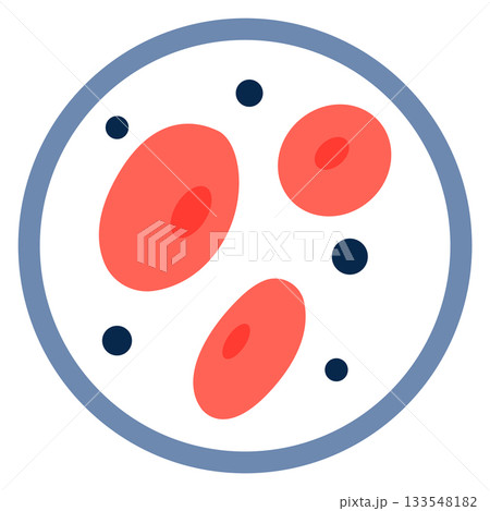 A red and blue circle with three red circles inside it A red and blue circle with three red circles inside it 133548182
