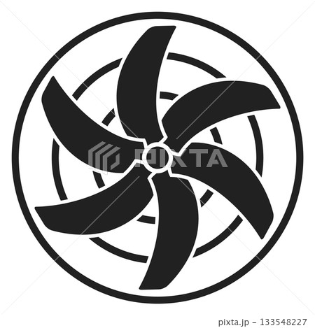 A black and white image of a fan with a white background A black and white image of a fan with a white background 133548227