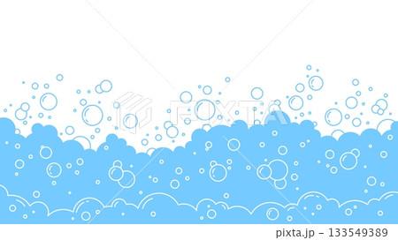 Foam and water bubble background for laundry or bath and soapy shower design. Clean suds and blue splash for hygiene concept. Bathroom graphic, liquid texture or abstract underwater vector border Foam and water bubble background for laundry or bath and soapy shower design. Clean suds and blue splash for hygiene concept. Bathroom graphic, liquid texture or abstract underwater vector border 133549389