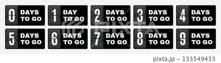 Countdown number for days to go calendar with flip clock 3d timer. Sale sticker and promotion last minute deal banner. Business marketing and online offer vector set Countdown number for days to go calendar with flip clock 3d timer. Sale sticker and promotion last minute deal banner. Business marketing and online offer vector set 133549433