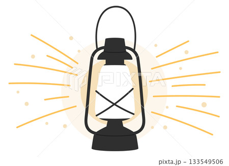 A lantern is lit up in the center of a bright yellow circle A lantern is lit up in the center of a bright yellow circle 133549506