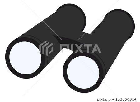 A pair of black binoculars with a white lens 133550014