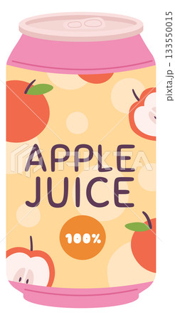 A cartoonish can of apple juice with a cartoonish label 133550015