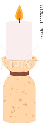 A candle is lit in a small holder A candle is lit in a small holder 133550151