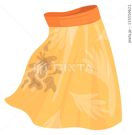 Dirty skirt cartoon icon. Muddy stain clothes laundry 133550621
