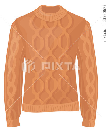 Knitted wool sweater with classic pattern cartoon icon 133550673