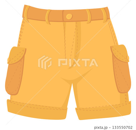 Safari shorts color icon. Cartoon fashion clothes Safari shorts color icon. Cartoon fashion clothes 133550702