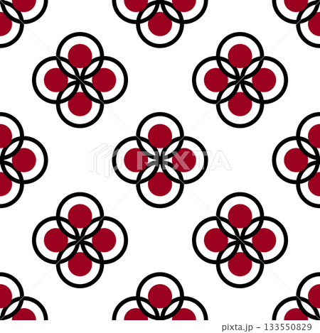 Seamless pattern of red black stylized flowers 133550829