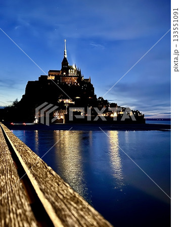 モンサンミッシェルの夜景 モンサンミッシェルの夜景 133551091