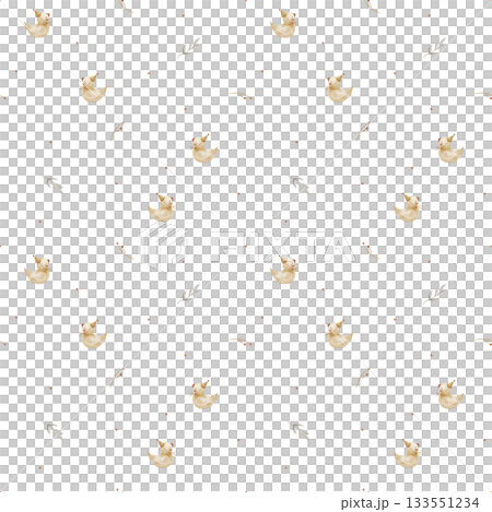 Pattern duck in party hat, vintage twig leaves, branch berries dots. Hand-drawn watercolor illustration in childish style. Seamless print isolated from background for baby textiles, clothing wallpaper Pattern duck in party hat, vintage twig leaves, branch berries dots. Hand-drawn watercolor illustration in childish style. Seamless print isolated from background for baby textiles, clothing wallpaper 133551234