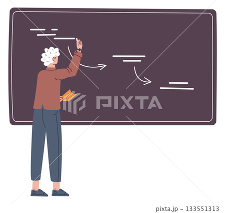 University teacher write course formulas. College education 133551313