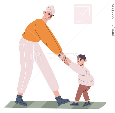 Kid bad behavior. Parenting stress color icon Kid bad behavior. Parenting stress color icon 133551339