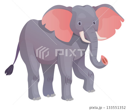 Cartoon elephant icon. Happy wild african animal 133551352