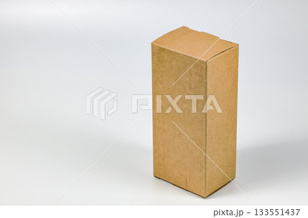 Rectangle Cardboard box for Parcel Delivery isolated on white background. 133551437