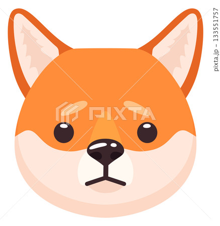 Sad dog emoji. Japanese pet upset emotion Sad dog emoji. Japanese pet upset emotion 133551757