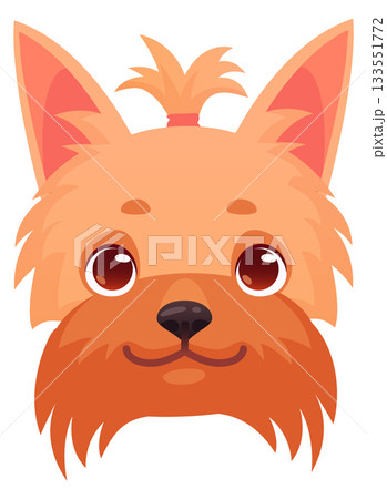 Maltese dog happy emoji. Cartoon puppy portrait 133551772