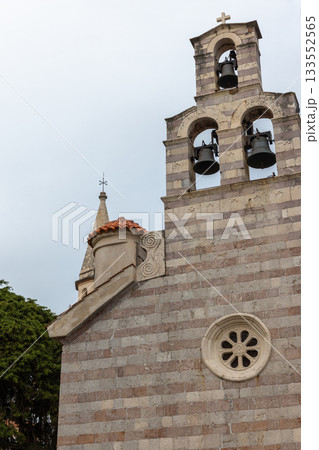 Holy Trinity Church, Budva, Montenegro. A historic stone church exterior 133552565