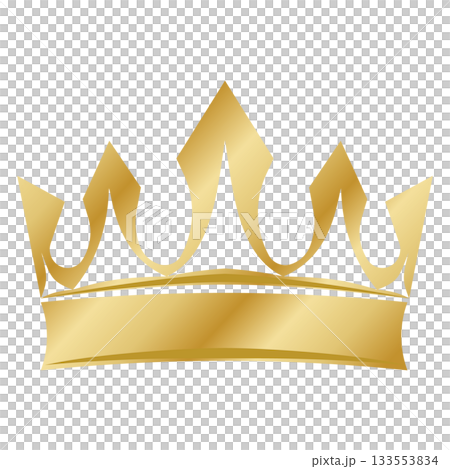 金色皇冠，飾以弧形紋飾 133553834