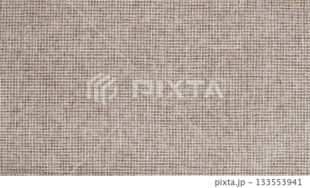 Jute fabric texture background. Close-up of brown woven canvas texture with clear thread pattern. Natural background with rustic and craft textile appearance 133553941