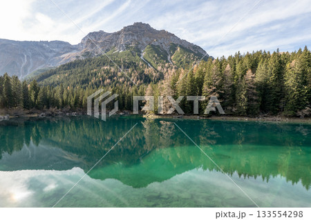 Summer time at romantic forest Lake Obernberg scenic mountain lakes landscape in Austria, Tyrol Summer time at romantic forest Lake Obernberg scenic mountain lakes landscape in Austria, Tyrol 133554298