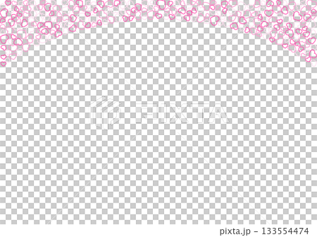 ハート柄の背景 桃色系の3色 フチハート 133554474