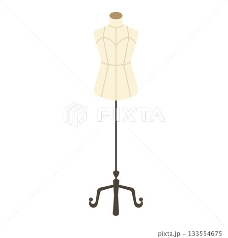 洋裁トルソーのシンプルなイラスト素材 133554675