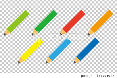 Set of colorful pencil illustrations 133554917