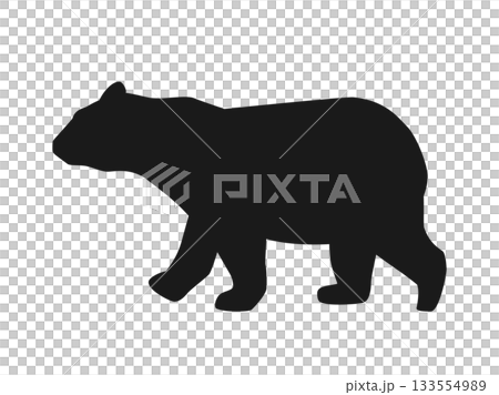 歩く熊のシルエットをイメージしたイラスト 歩く熊のシルエットをイメージしたイラスト 133554989