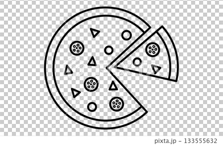 切片披薩的簡單圖標素材 133555632