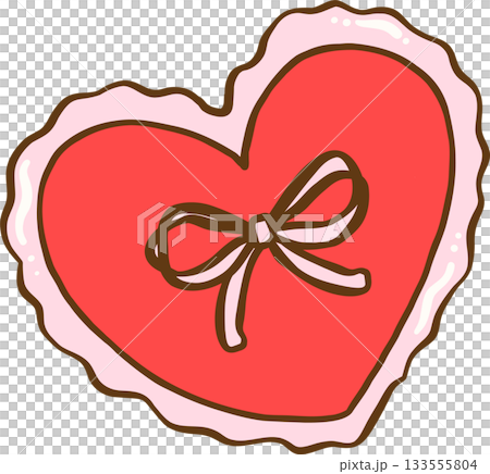 Coquette Cozy Heart Pillow with Red Ribbon Bows Cartoon Hand Drawn Coquette Cozy Heart Pillow with Red Ribbon Bows Cartoon Hand Drawn 133555804