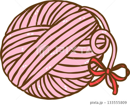 Coquette Cozy Winter Pink Chunk Yarn Ball with Red Ribbon Bows Cartoon Hand Drawn Coquette Cozy Winter Pink Chunk Yarn Ball with Red Ribbon Bows Cartoon Hand Drawn 133555809