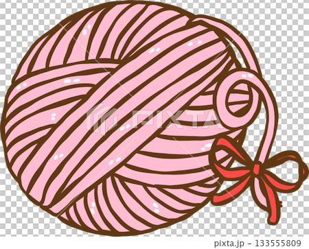 Coquette Cozy Winter Pink Chunk Yarn Ball with Red Ribbon Bows Cartoon Hand Drawn Coquette Cozy Winter Pink Chunk Yarn Ball with Red Ribbon Bows Cartoon Hand Drawn 133555809