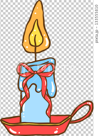 Coquette Cozy Winter Blue Burning Light Candle with Red Ribbon Bows Cartoon Hand Drawn Coquette Cozy Winter Blue Burning Light Candle with Red Ribbon Bows Cartoon Hand Drawn 133555810