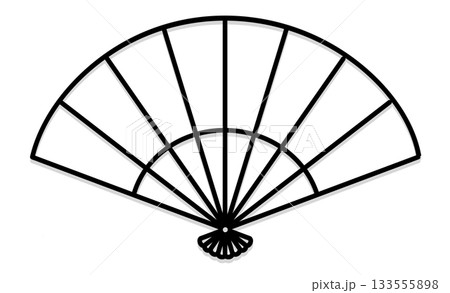折りたたみ扇子のイラストアイコン素材 133555898