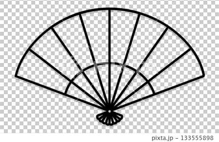 折りたたみ扇子のイラストアイコン素材 133555898