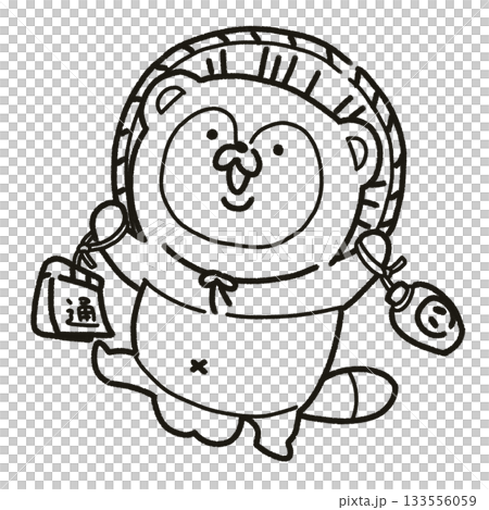 狸の置物・かわいいたぬきイラスト線画 狸の置物・かわいいたぬきイラスト線画 133556059
