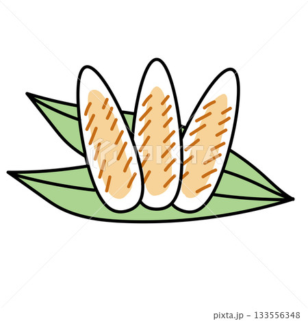 イラスト素材: 笹かまぼこの盛り付けイラスト イラスト素材: 笹かまぼこの盛り付けイラスト 133556348