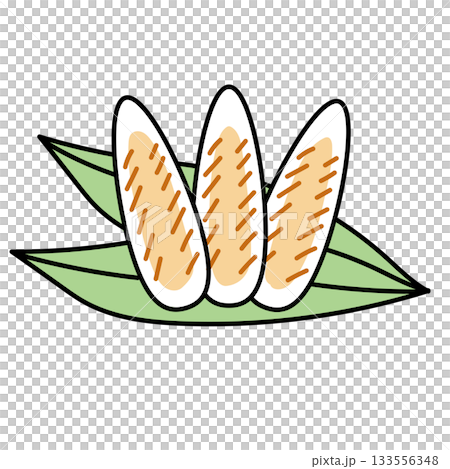 イラスト素材: 笹かまぼこの盛り付けイラスト イラスト素材: 笹かまぼこの盛り付けイラスト 133556348
