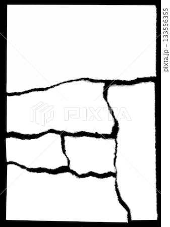 Six torn white pieces of paper on a black background 133556355