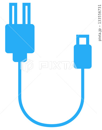充電ケーブルのフラットアイコン 133556731