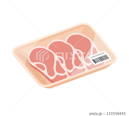 豚肉パック,フラットイラスト 133556945