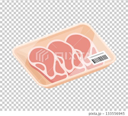豚肉パック,フラットイラスト 133556945