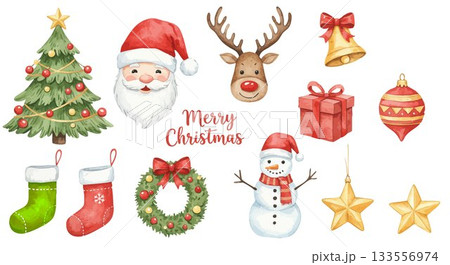 クリスマスのオーナメントの可愛いイラスト 133556974