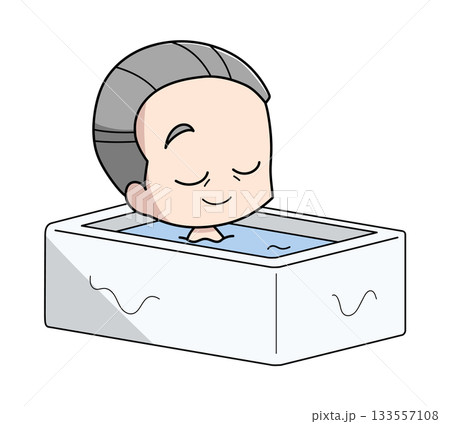 入浴する高齢男性のイラスト 入浴する高齢男性のイラスト 133557108