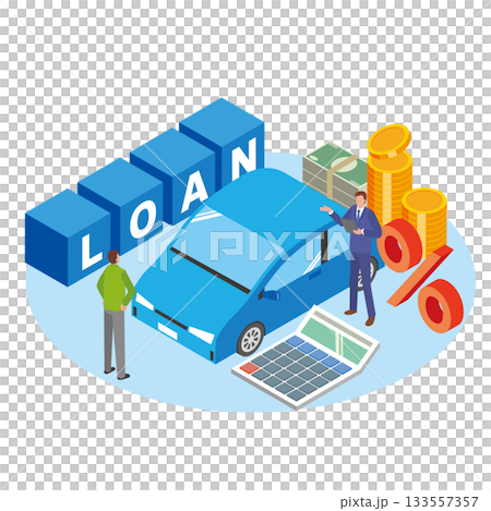 Car loan illustration Car loan illustration 133557357