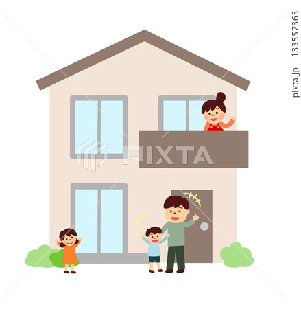 マイホームで暮らす家族 133557365