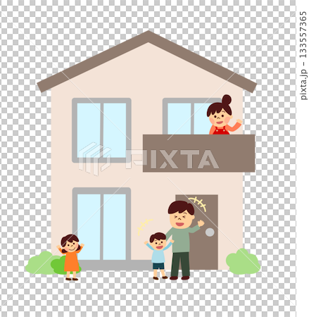 マイホームで暮らす家族 133557365
