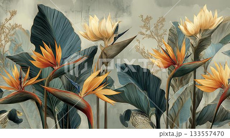 watercolor colorful leaves on white background 133557470