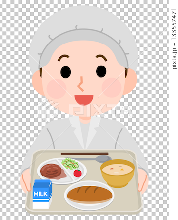 學校午餐廚師插圖 133557471