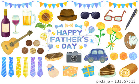父の日のイラストセット 父の日のイラストセット 133557513